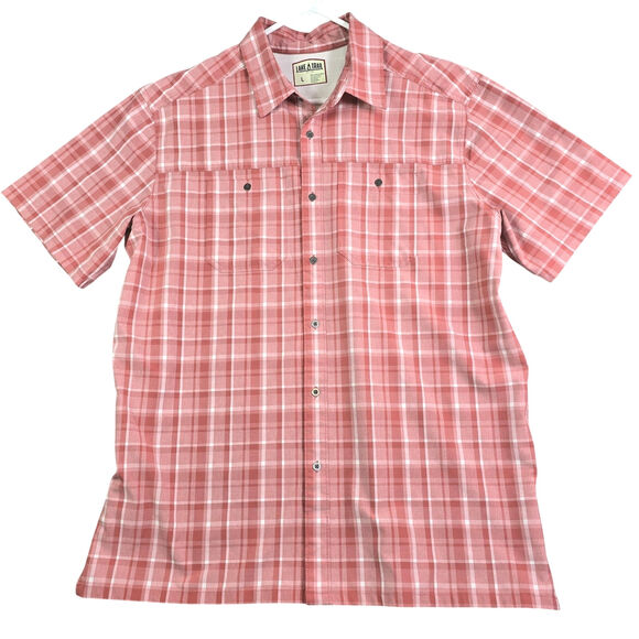 Lake & Trail Other - Lake & Trail Vented Button Shirt Men's Large Pink‎ Plaid Hiking Camping Outdoors